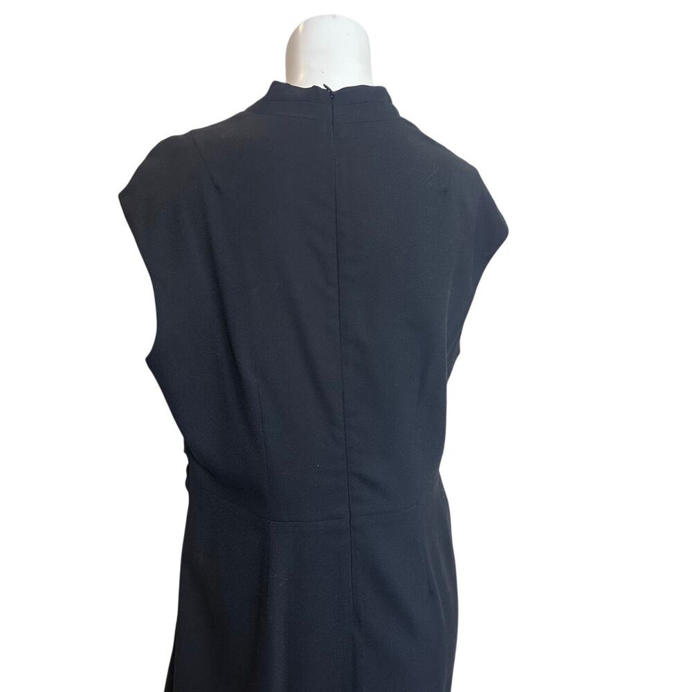 The Fold London Black Wool Blend Draped Knot Dress Womens US 12 NWOT Career - Picture 7 of 12